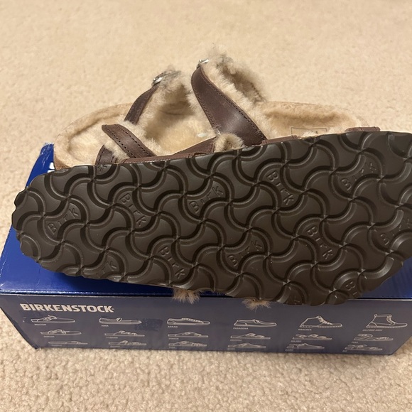 Birkenstock Mayari Shearling Sandals Brown Size 36 Regular Width - Picture 7 of 8